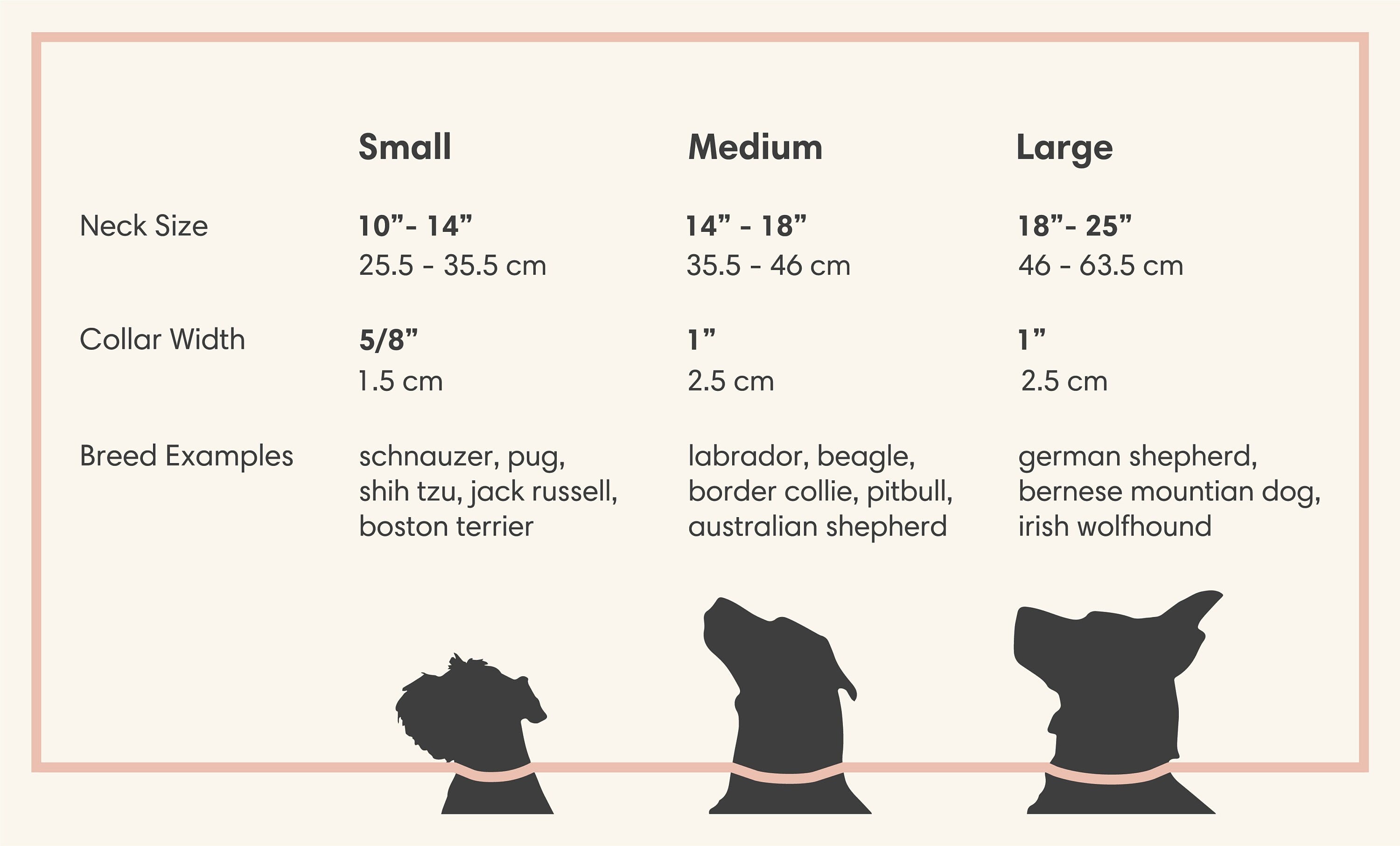 German shepherd neck size clearance chart